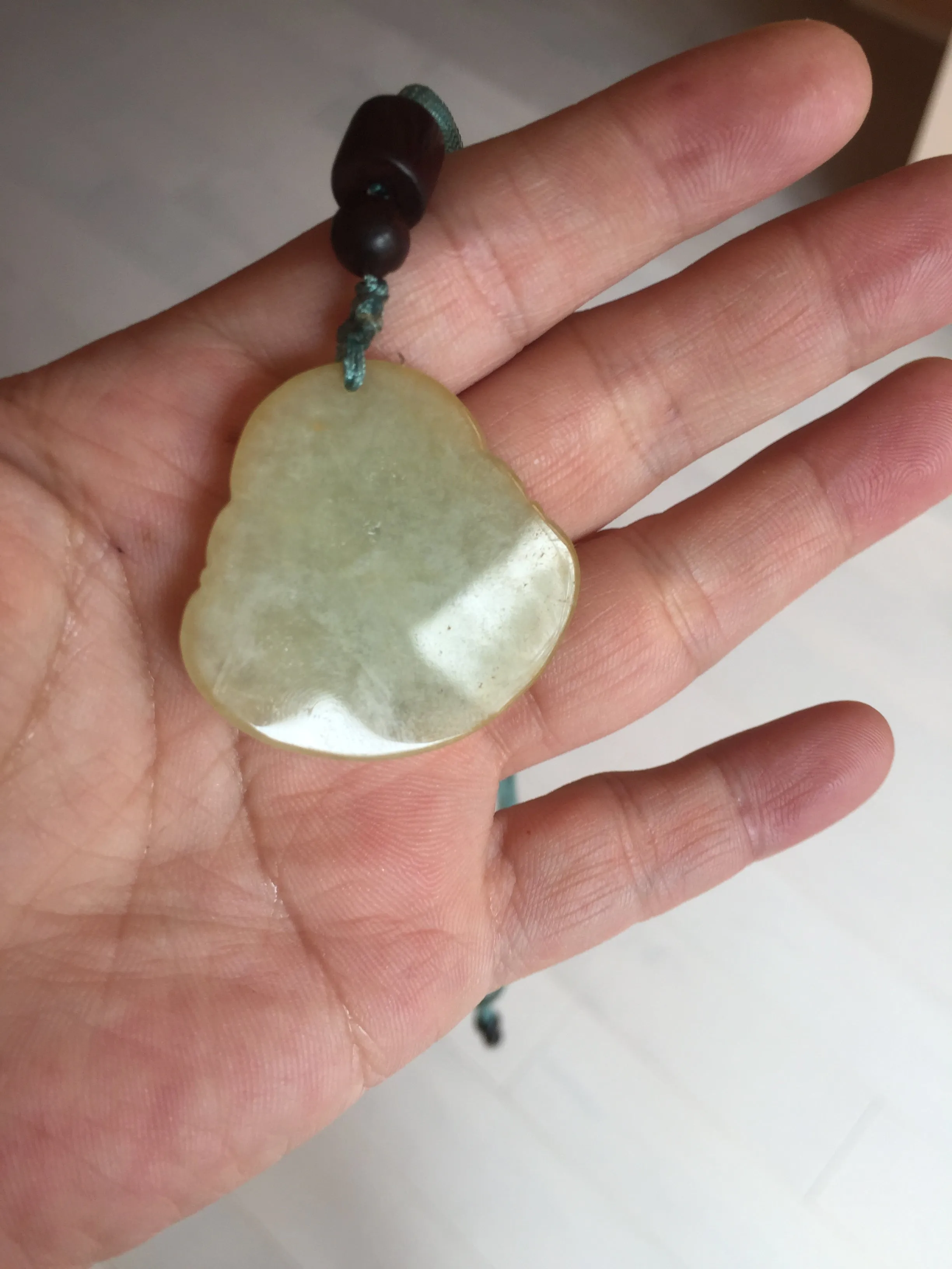 100% Natural type A yellow green happy buddha jadeite Jade pendant AX159