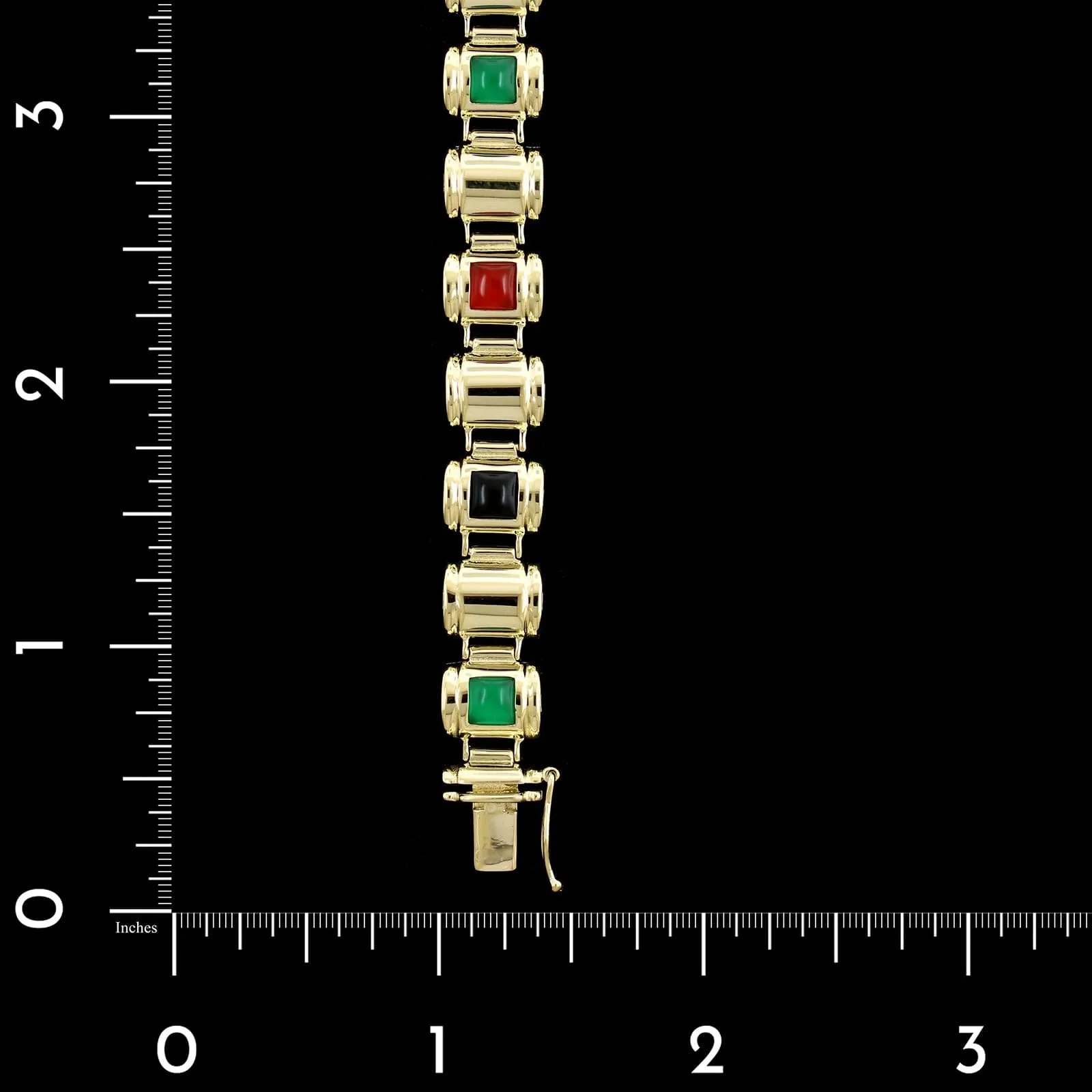 14K Yellow Gold Estate Hardstone Bracelet