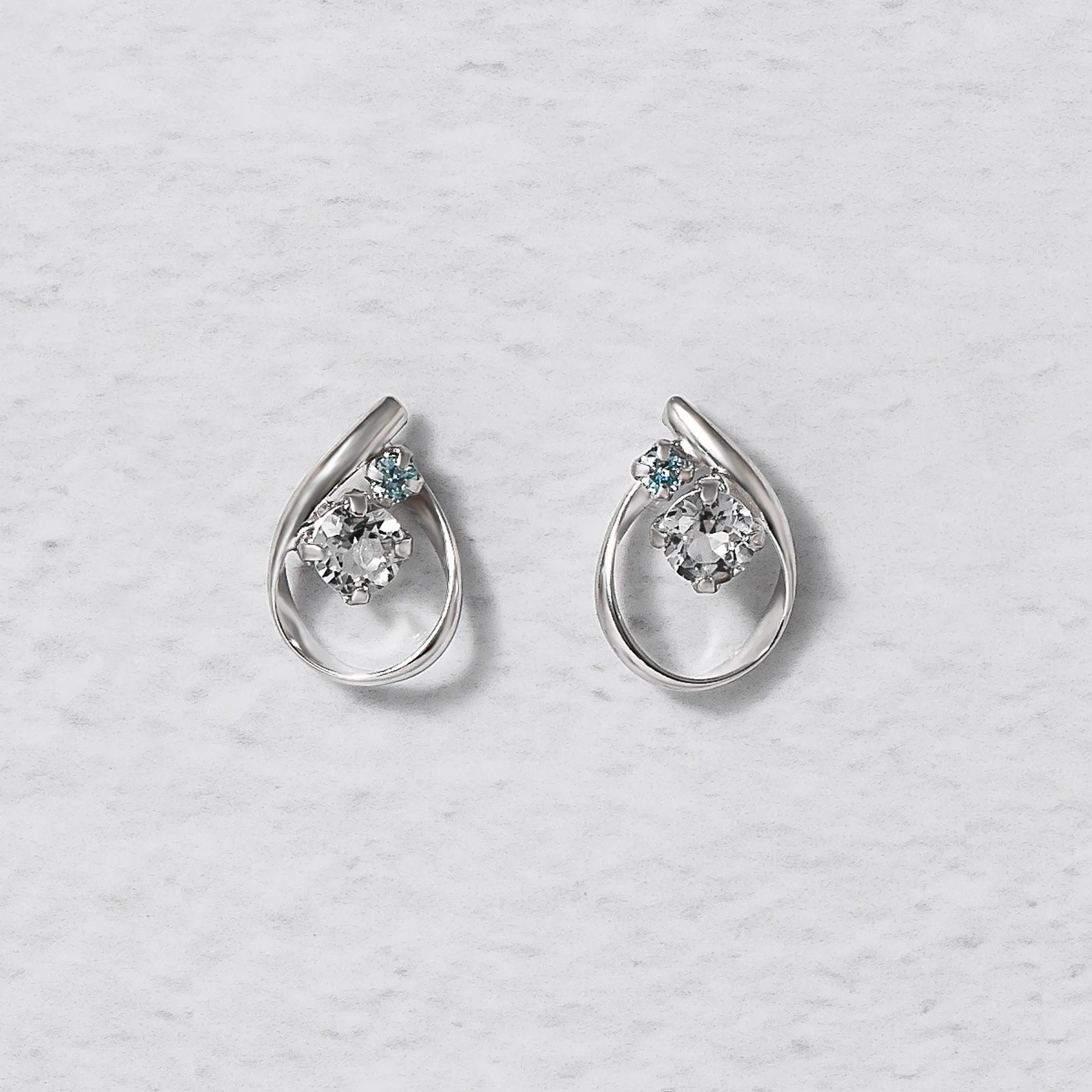 14K/10K Diamond Drop Earrings (White Gold)