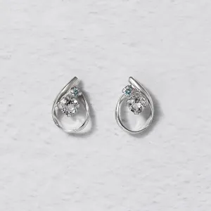 14K/10K Diamond Drop Earrings (White Gold)