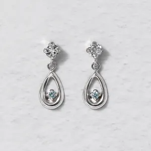 14K/10K Diamond Drop Swinging Earrings (White Gold)