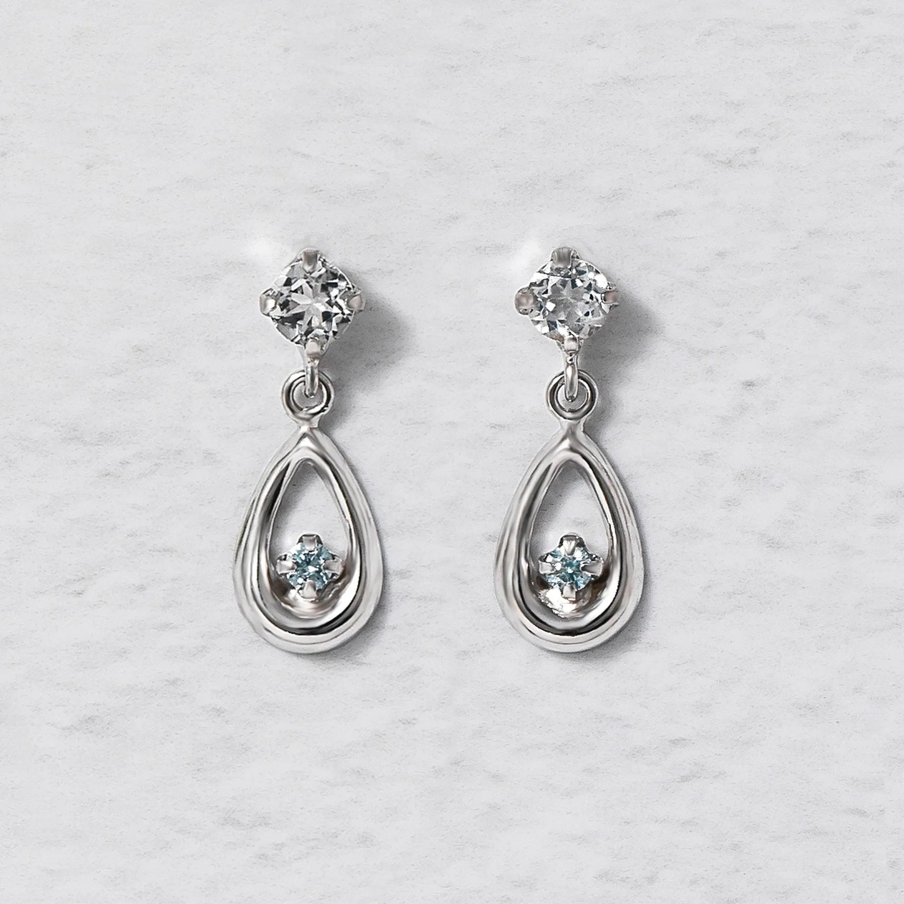 14K/10K Diamond Drop Swinging Earrings (White Gold)
