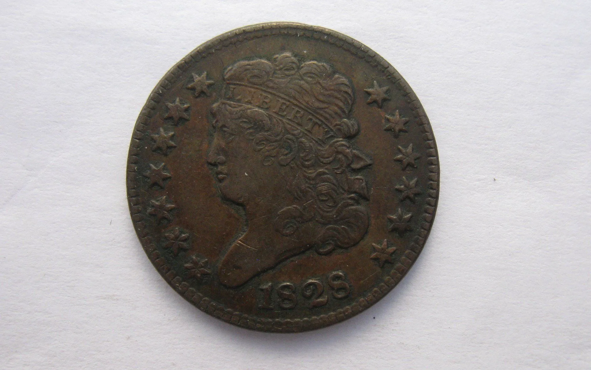 1828 Classic Half Cent  XF-40