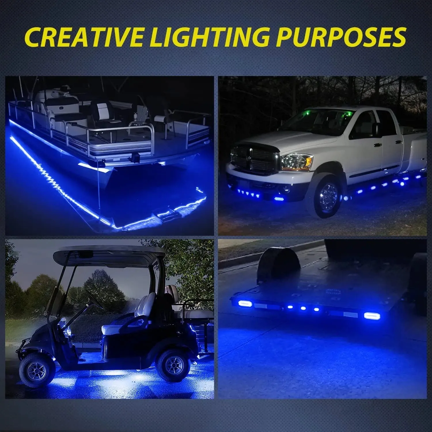 3.8 Inch 6 LEDs Blue Side Marker Lights (10 Pcs)