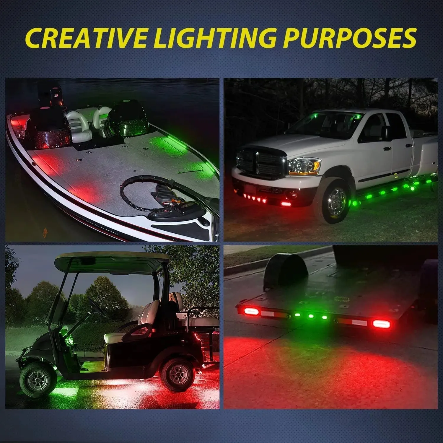3.8 Inch 6 LEDs Red Green Side Marker Lights (10 Pcs)