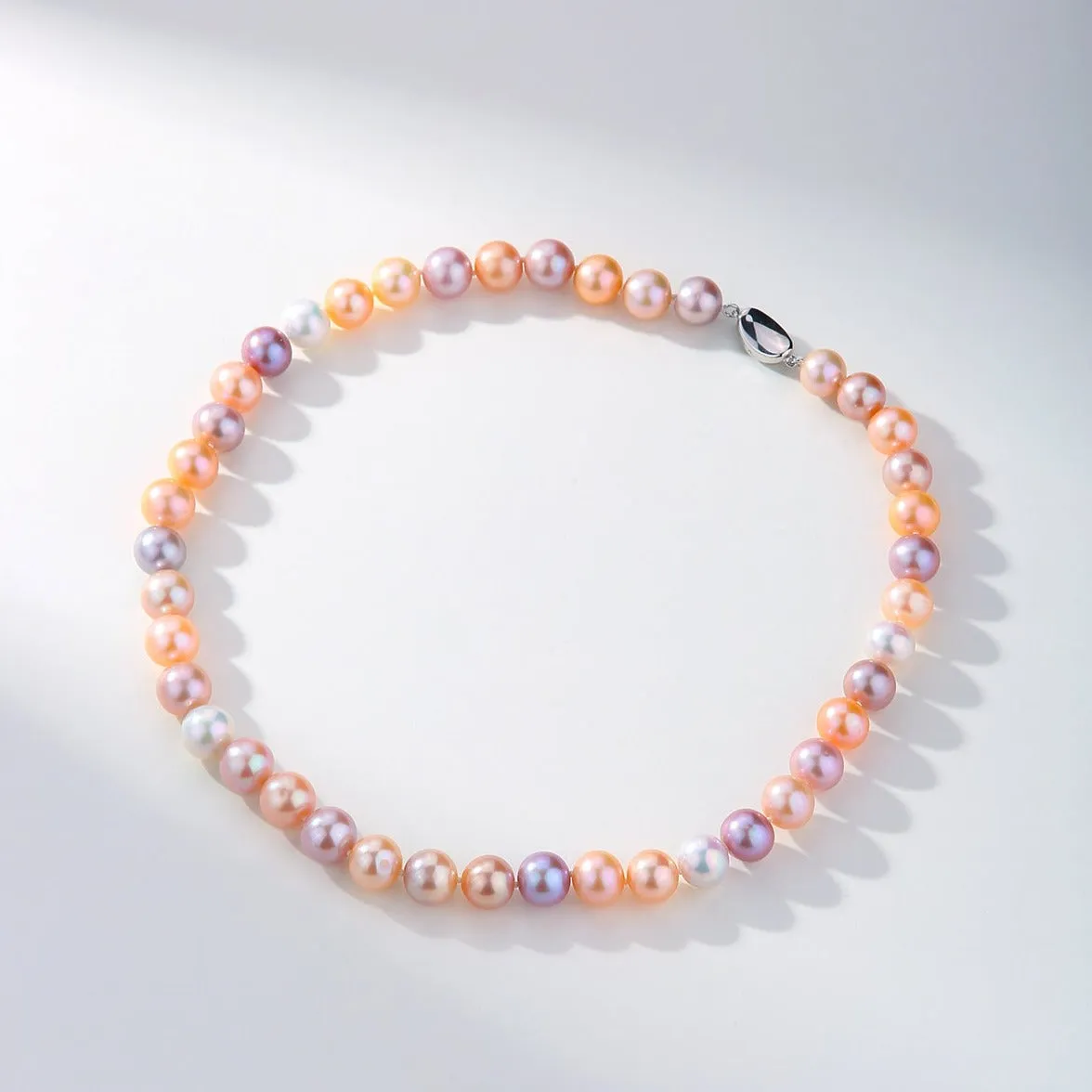 8-9mm Multicolor Freshwater Pearl Strand Necklace AAAA Grade