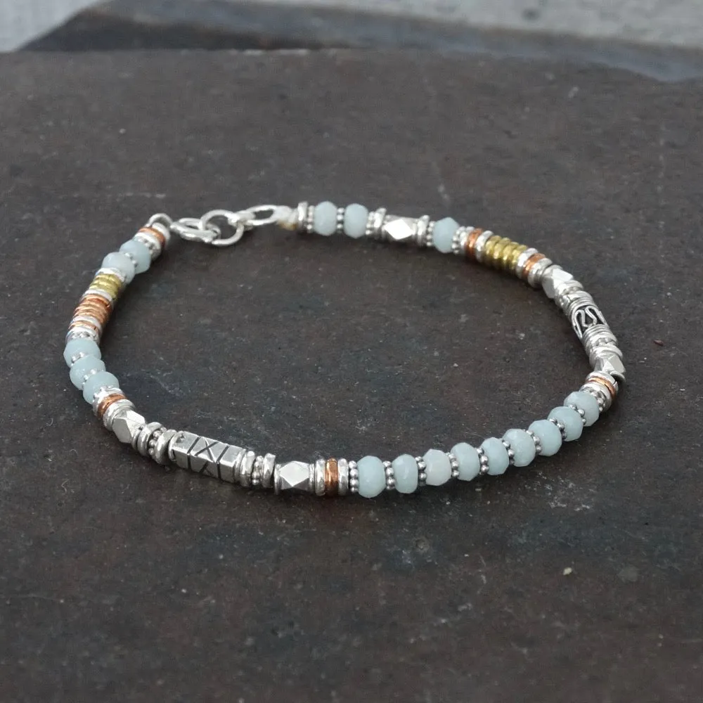 Amazonite and Mixed Metals Bracelet