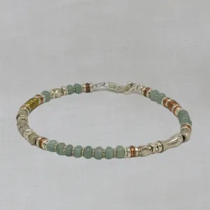 Amazonite and Mixed Metals Bracelet