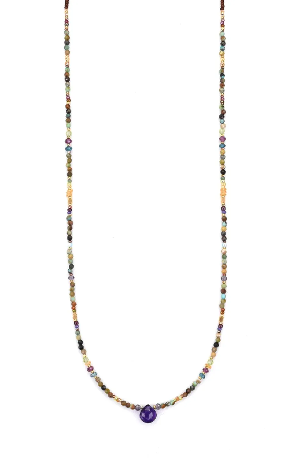 Amethyst, Turquoise, and Peridot Necklace