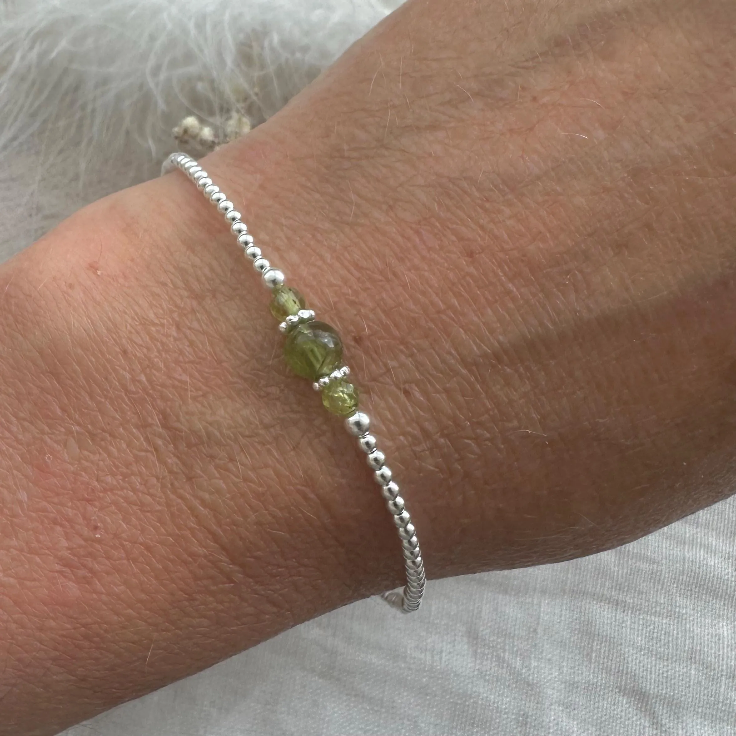 August Birthstone Bracelet, Peridot Bracelet