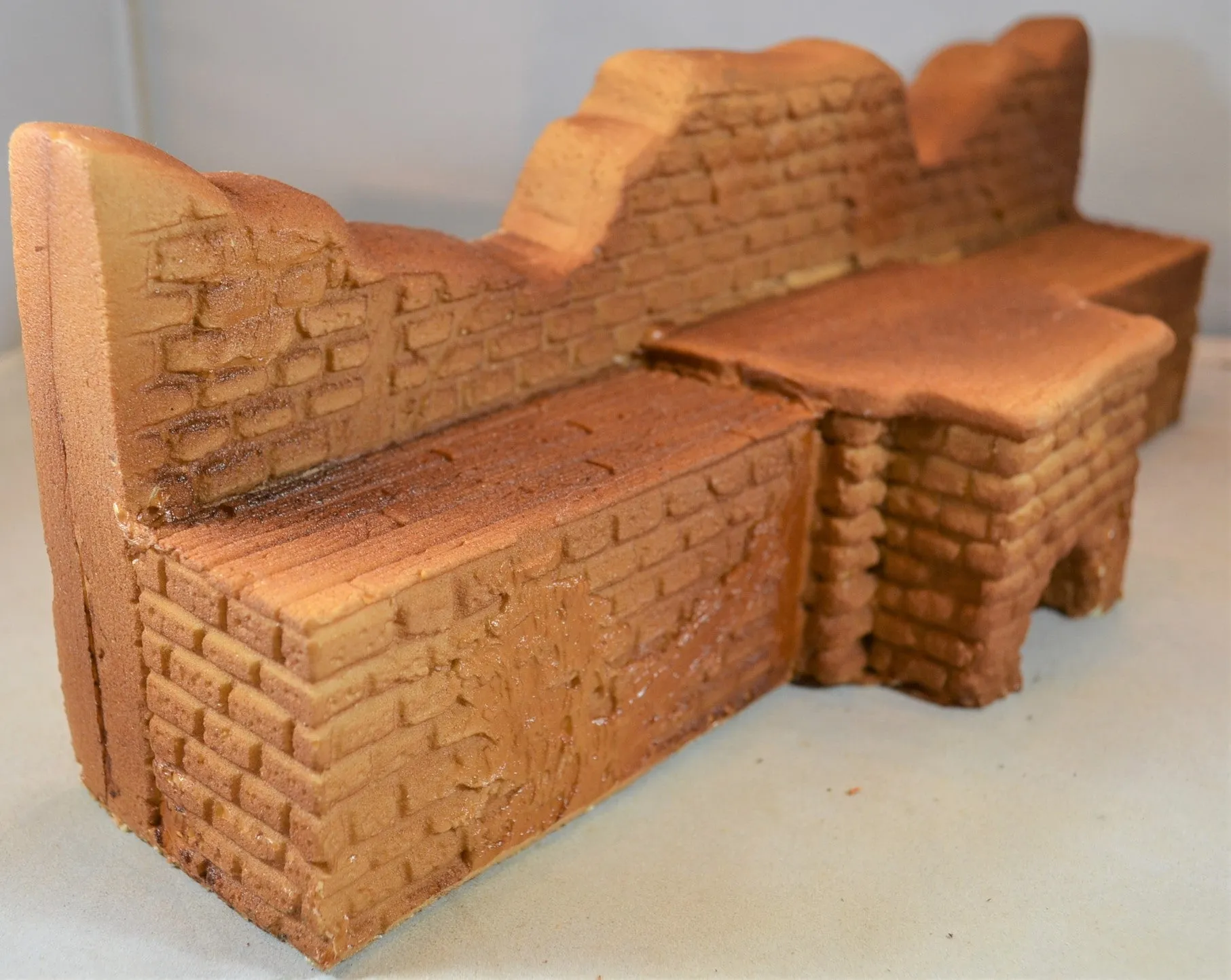 Barzso Vintage Unpainted Fortified Hacienda Playset Wall Section with Oven