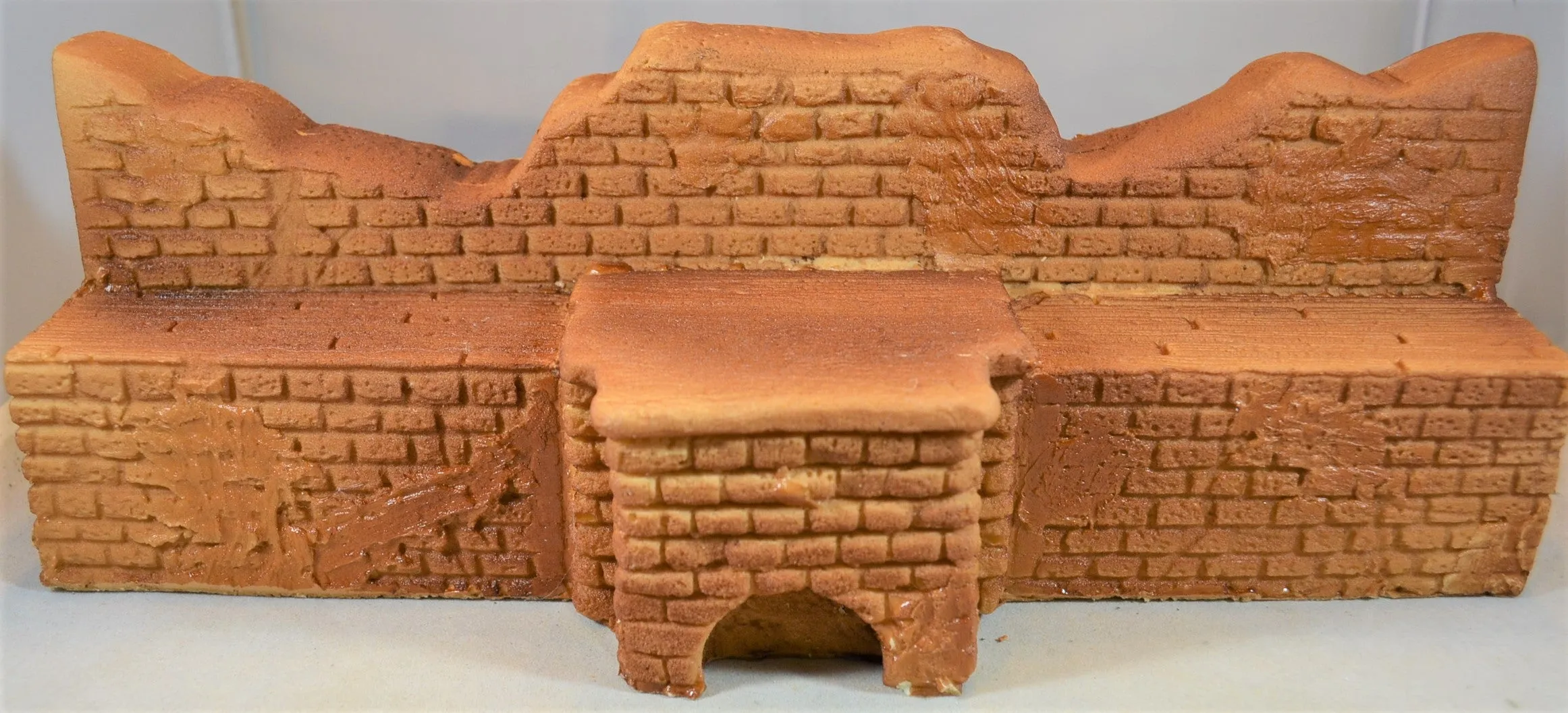 Barzso Vintage Unpainted Fortified Hacienda Playset Wall Section with Oven
