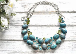 Blue Calsilica Blue Topaz Necklace