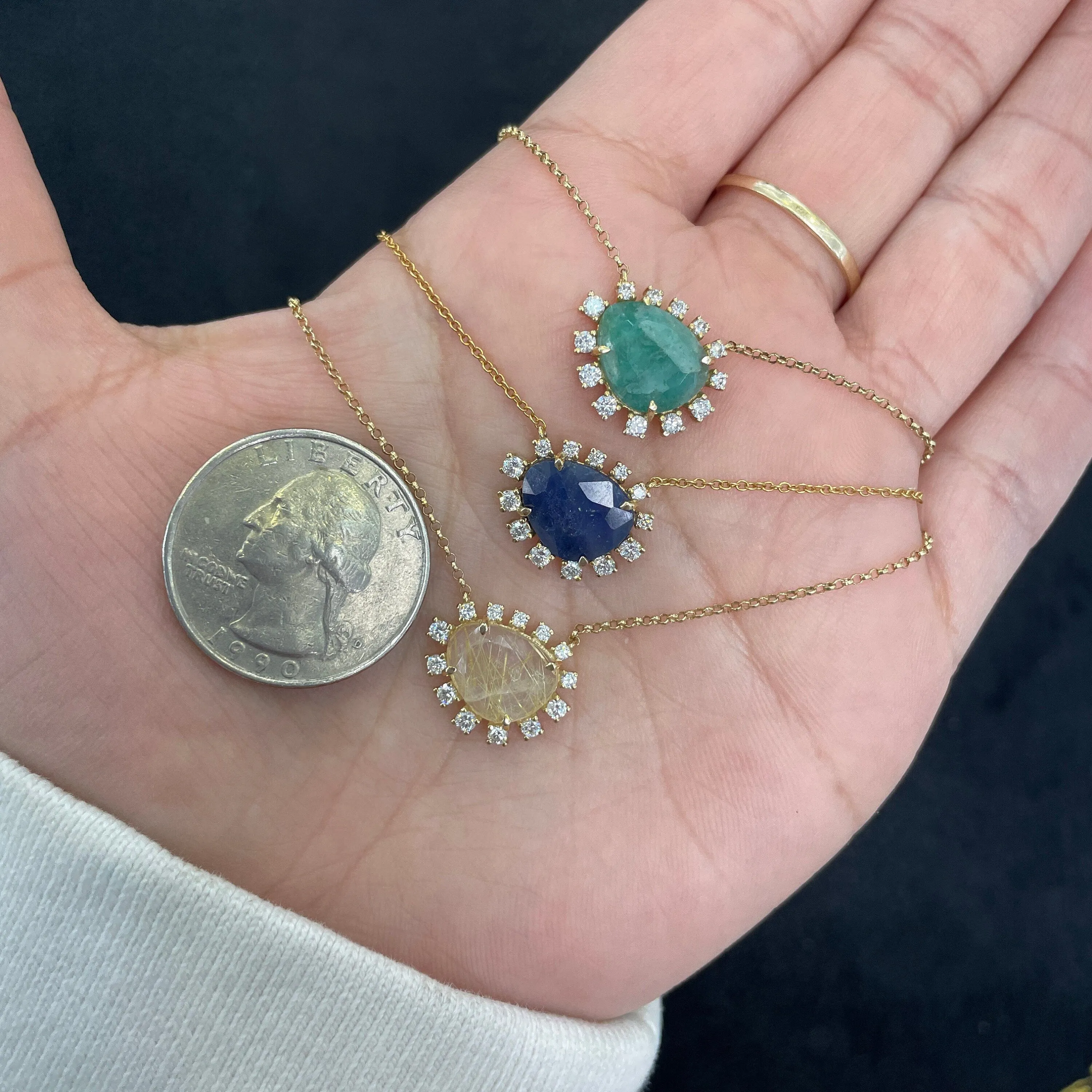 Blue Sapphire Free Form Necklace