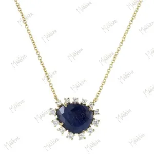 Blue Sapphire Free Form Necklace