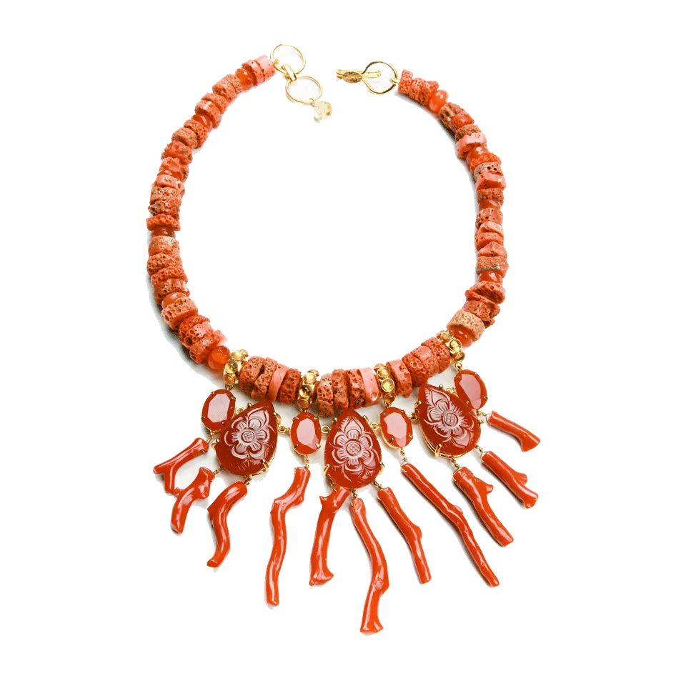 Carnelian and Coral Necklace