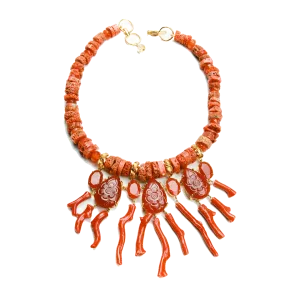 Carnelian and Coral Necklace