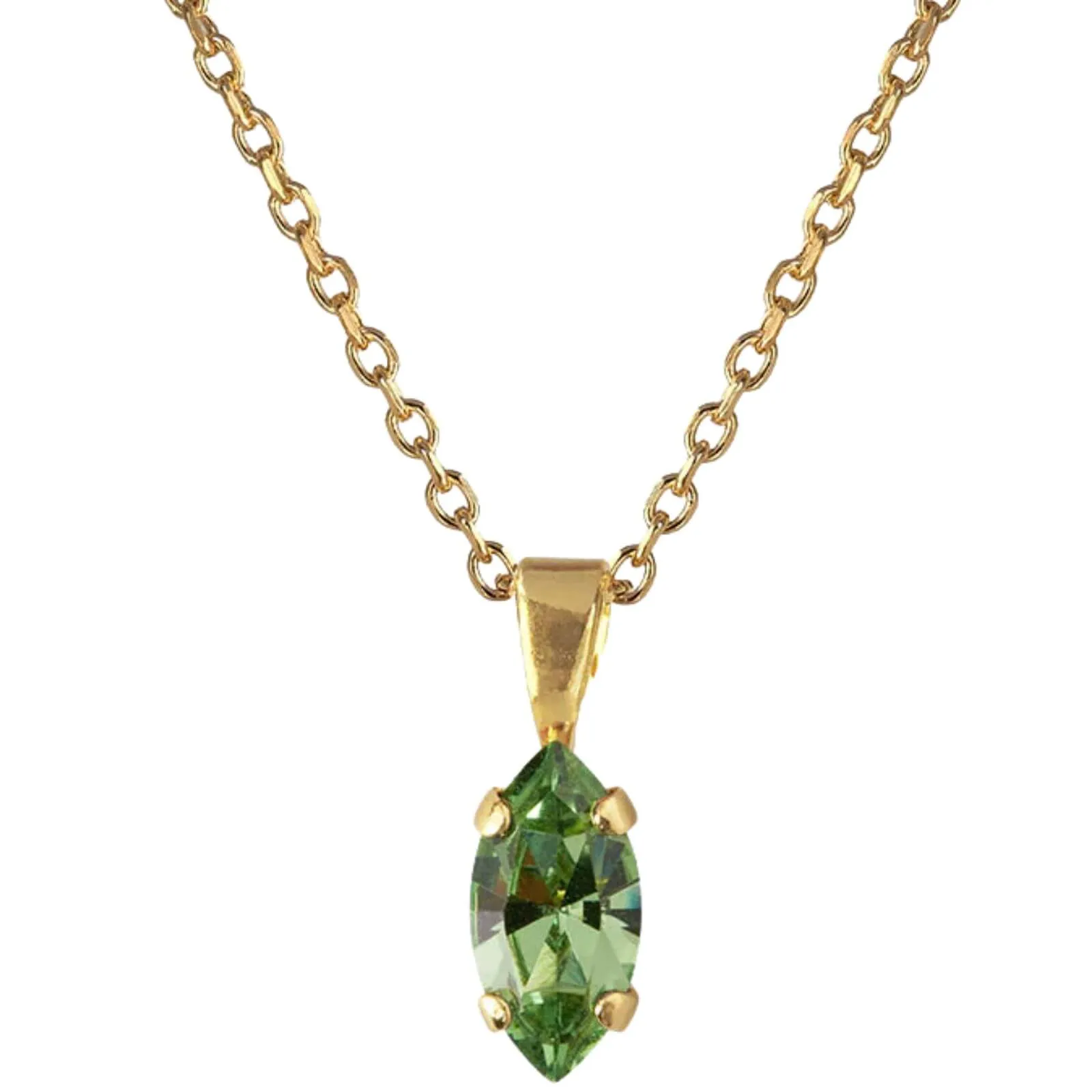 Caroline Svedbom Gold Petite Navette Necklace - Peridot