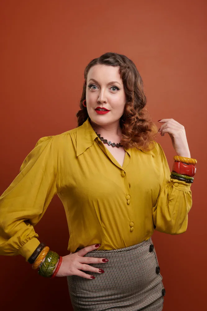 Chunky Golden Olive Fakelite Bangle