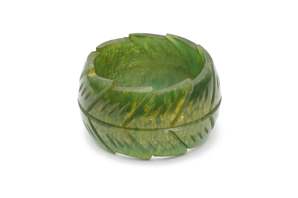 Chunky Golden Olive Fakelite Bangle