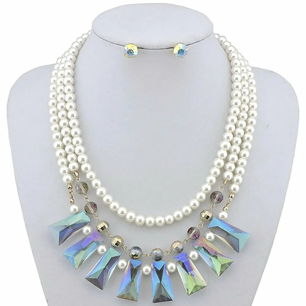 Elizabeth Pearl Crystal Necklace
