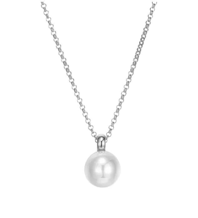 ELLE Sterling Silver "Simpatico" Freshwater Pearl Drop Necklace (SI5108)