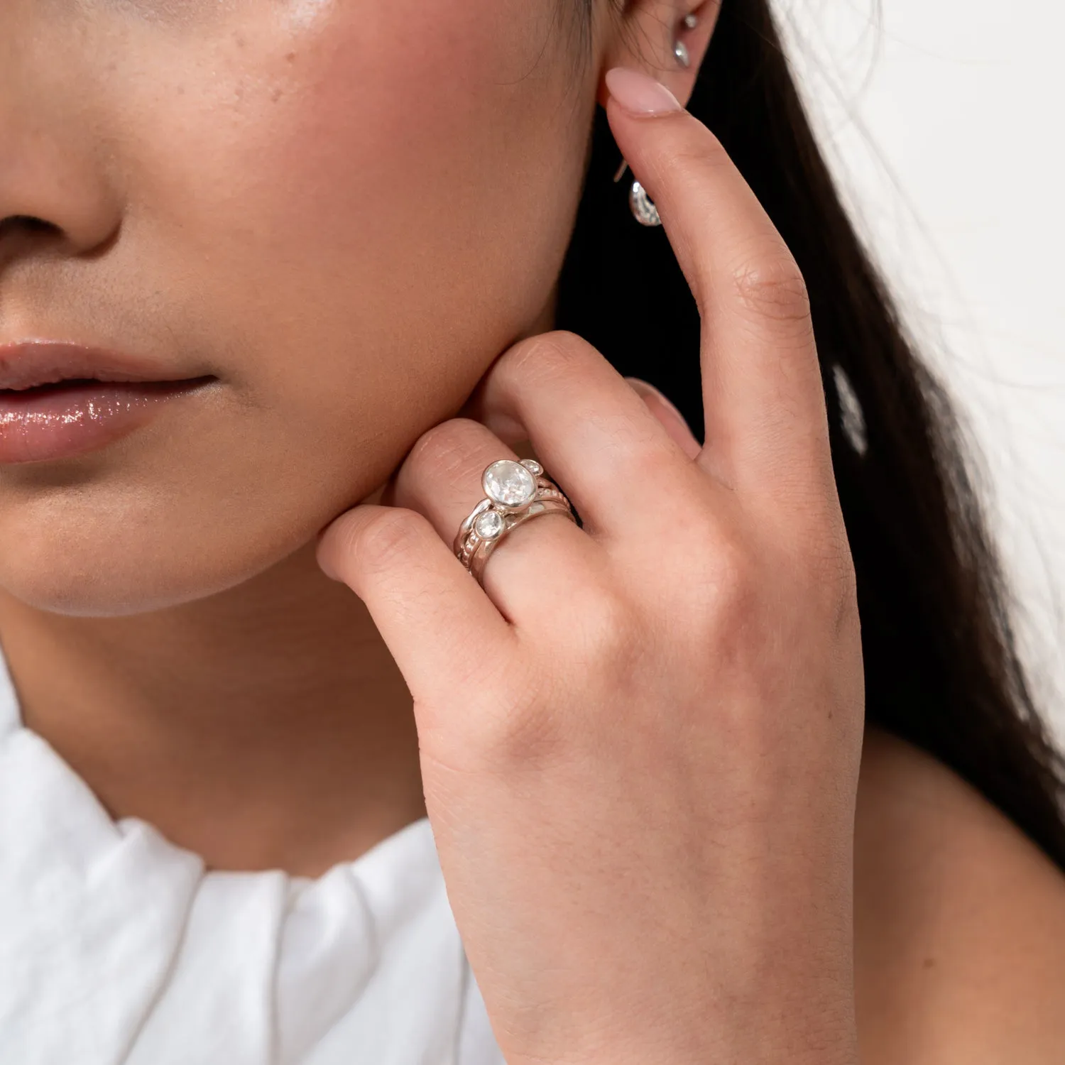 Ice Twinkle Stacking Rings