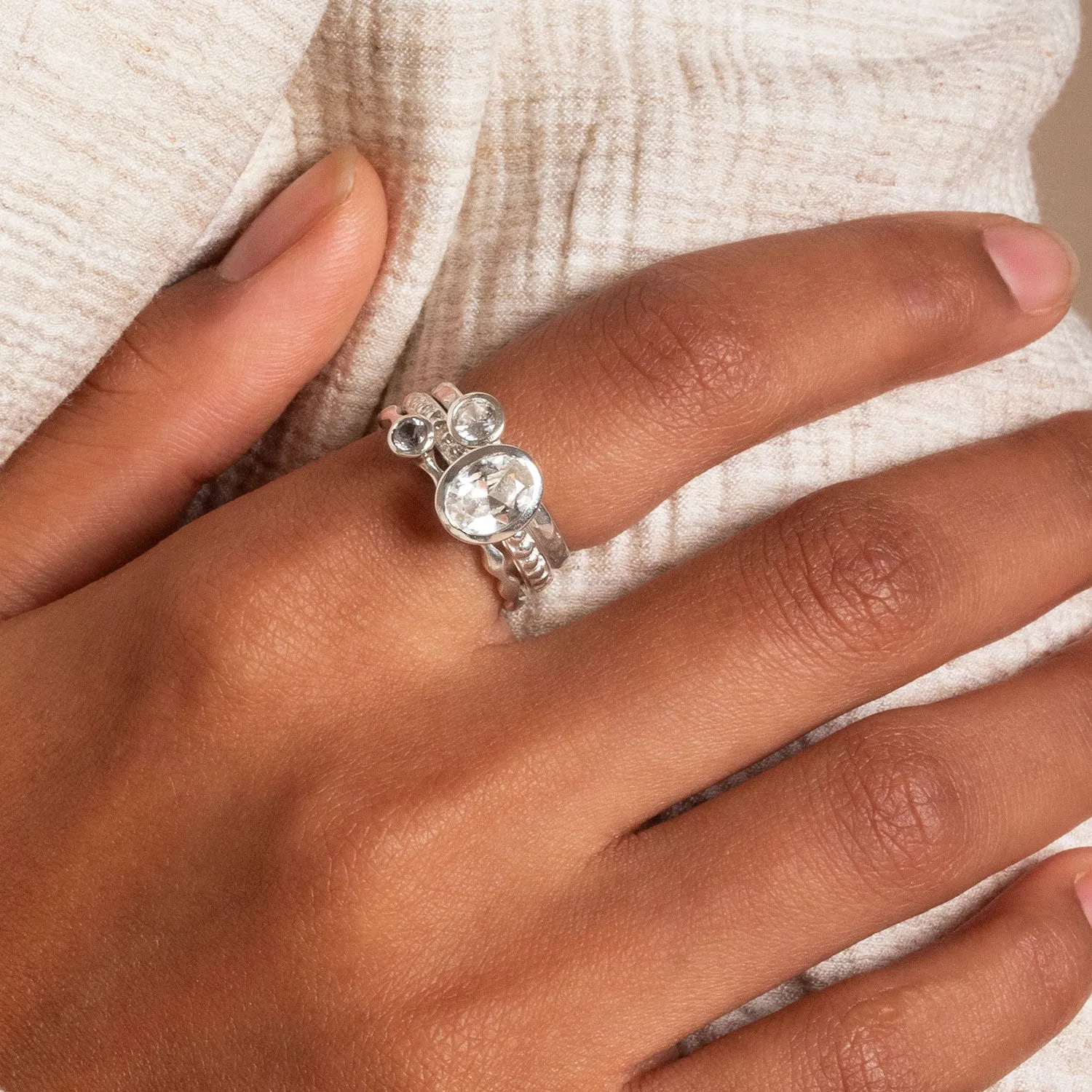 Ice Twinkle Stacking Rings