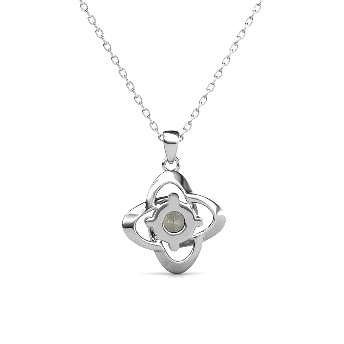 Infinity August Birthstone Peridot Necklace 18k White Gold Plated Silver Birthstone Necklace with Swarovski Crystal