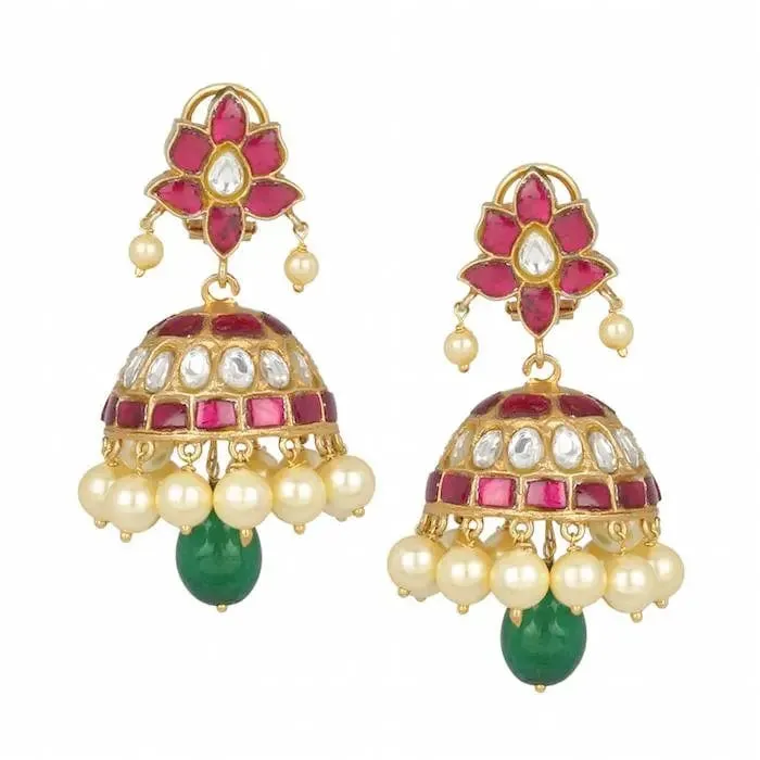 Kundan Jadau Silver 92.5 Jhumka
