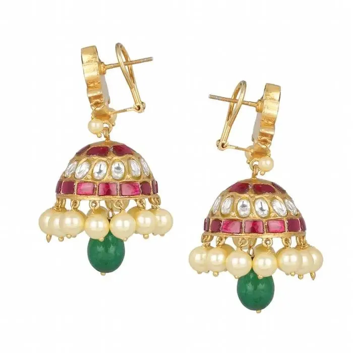 Kundan Jadau Silver 92.5 Jhumka