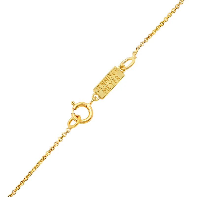 Mini Lapis Inlay Evil Eye Necklace with Diamonds