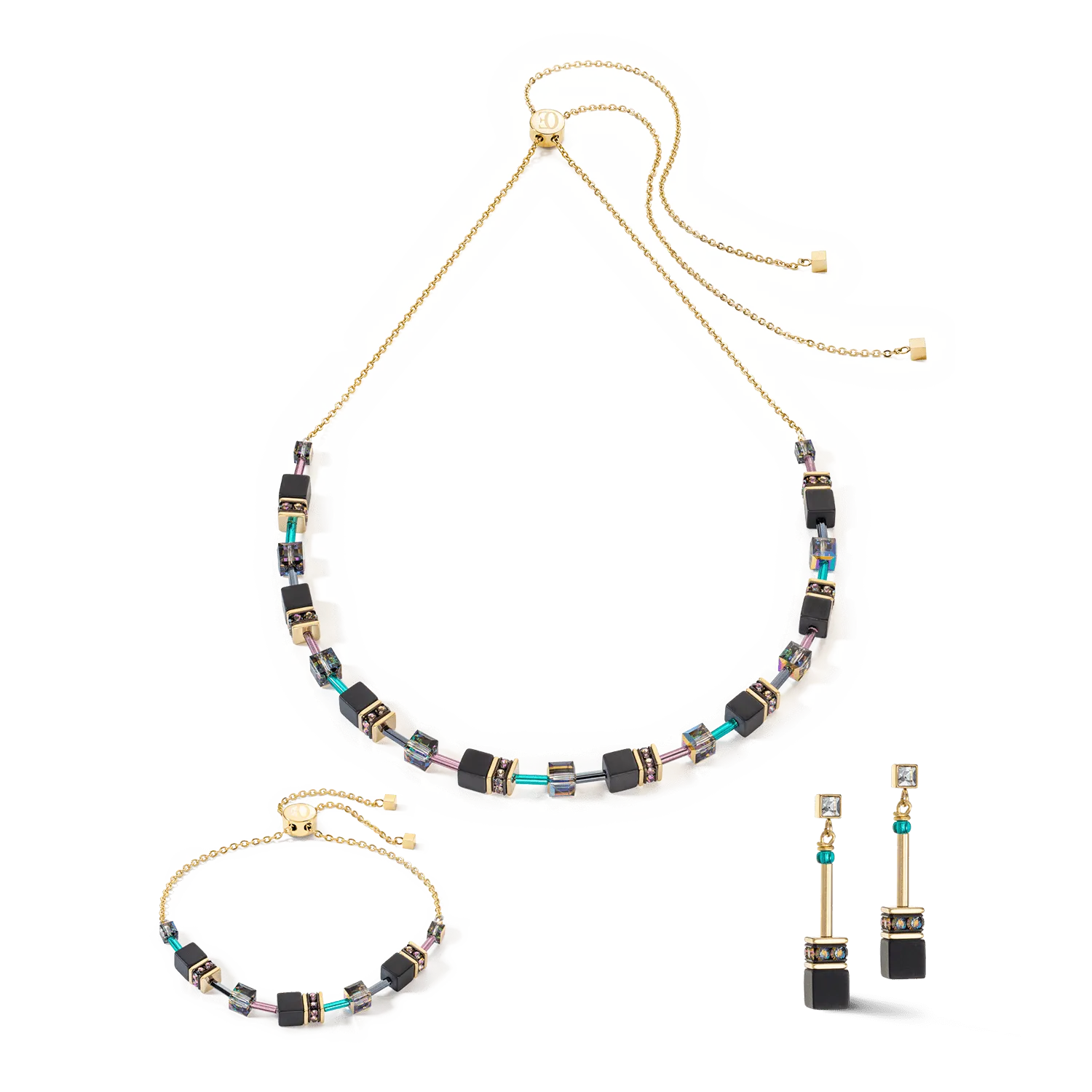 Multicolor GeoCube Chain Bracelet