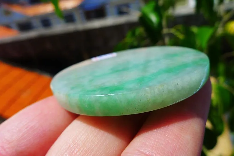 Natural Jade Rough Jadeite Raw (44.6g,5.45X5.45X0.55cm)