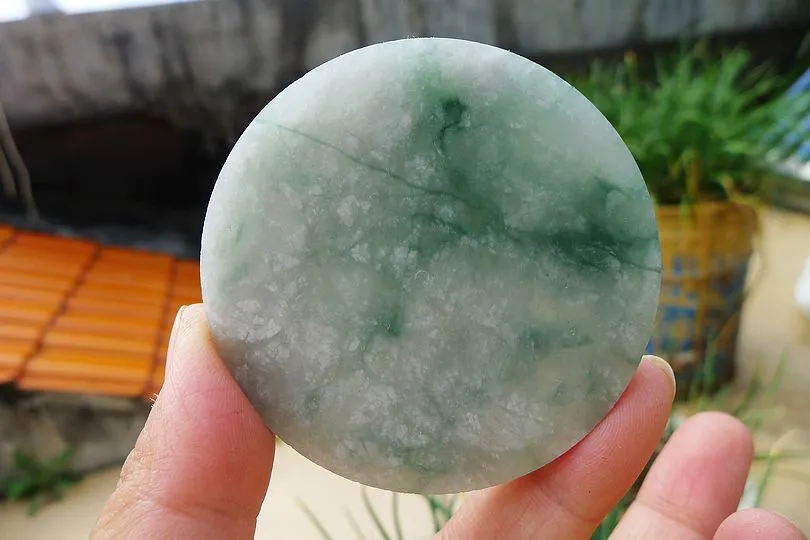 Natural Jade Rough Jadeite Raw (68g,5.8X5.8X0.8cm)
