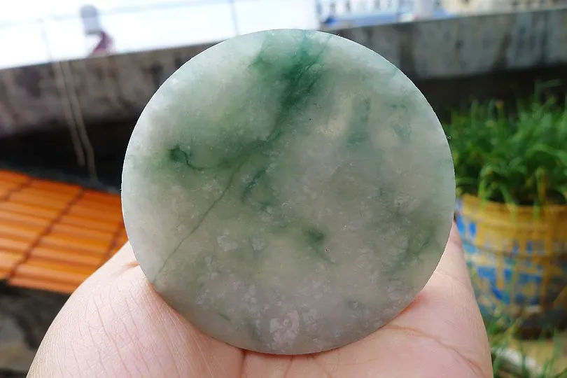 Natural Jade Rough Jadeite Raw (68g,5.8X5.8X0.8cm)