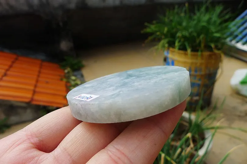 Natural Jade Rough Jadeite Raw (68g,5.8X5.8X0.8cm)