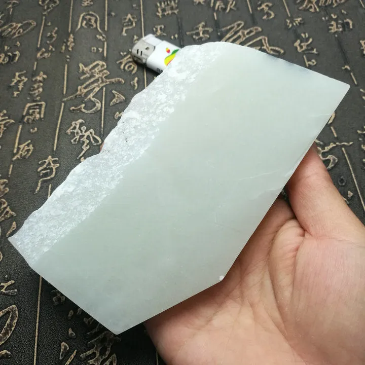 Natural Kunlun Jade Rough Nephrite Raw (322g, 12.5X7X1.4cm)