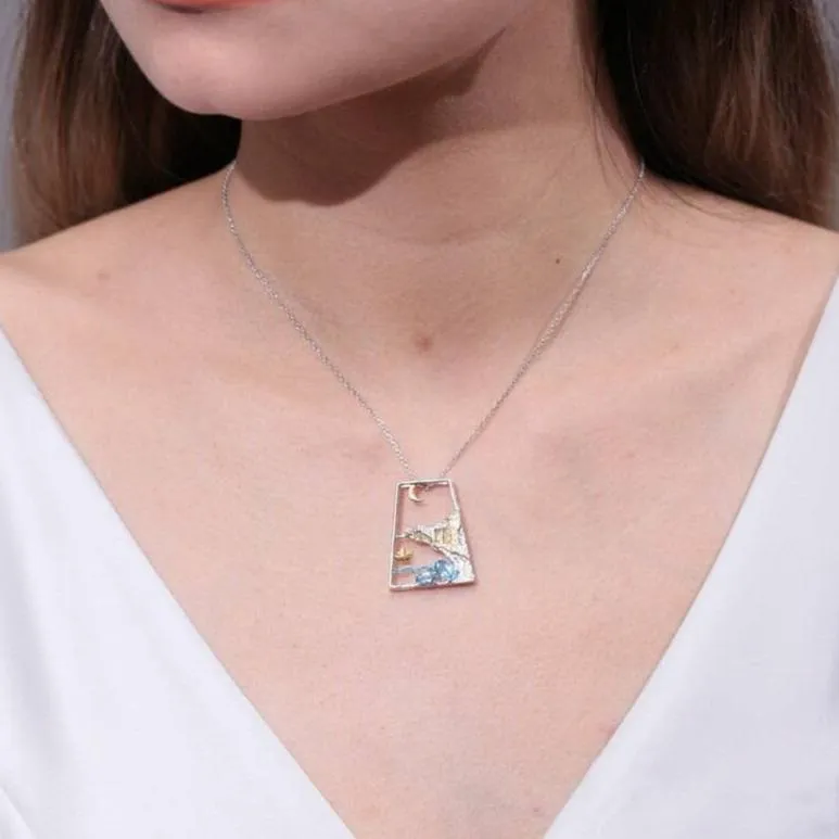 Natural Swiss Blue Topaz Genuine Necklace