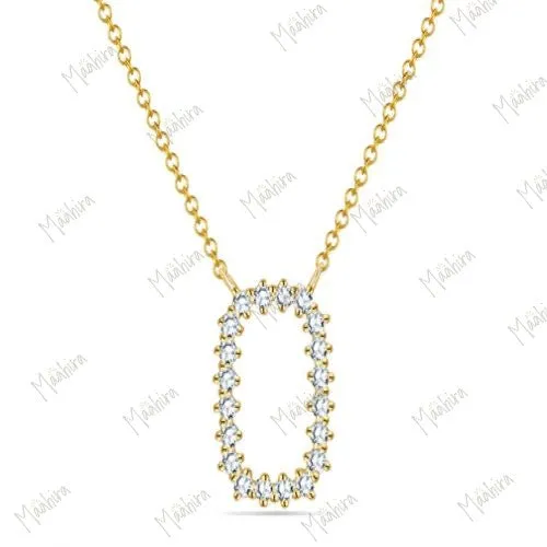 Oval Diamond Framed Necklace