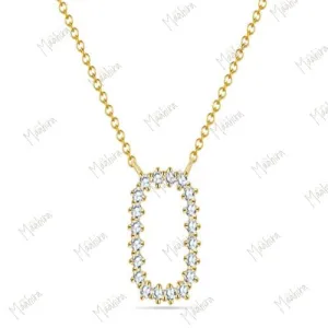 Oval Diamond Framed Necklace