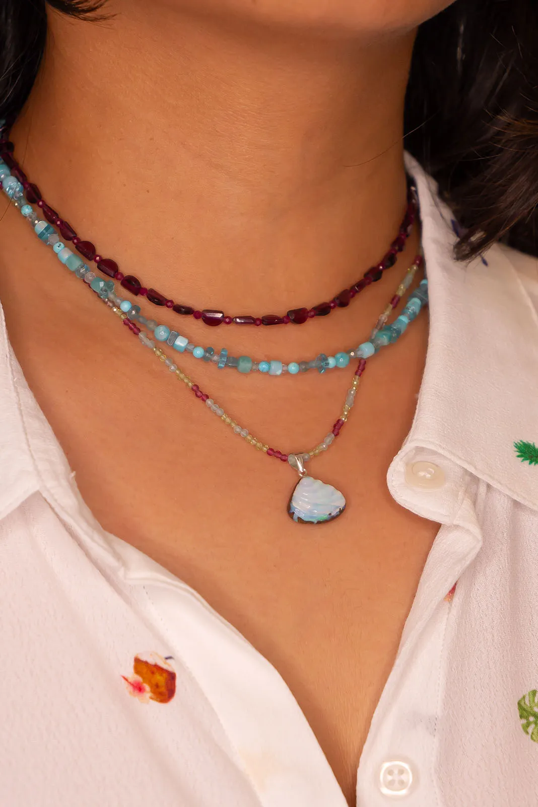 Pendant Australian Opal Petal Shell
