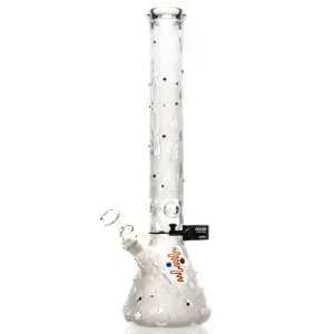 ROOR.US - 18" Custom Sandblasted Beaker - 50x5 - Swarovski - Feathers