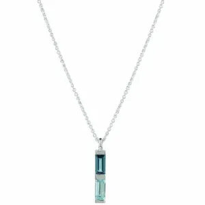 Silver Necklace Blue Topaz Anais
