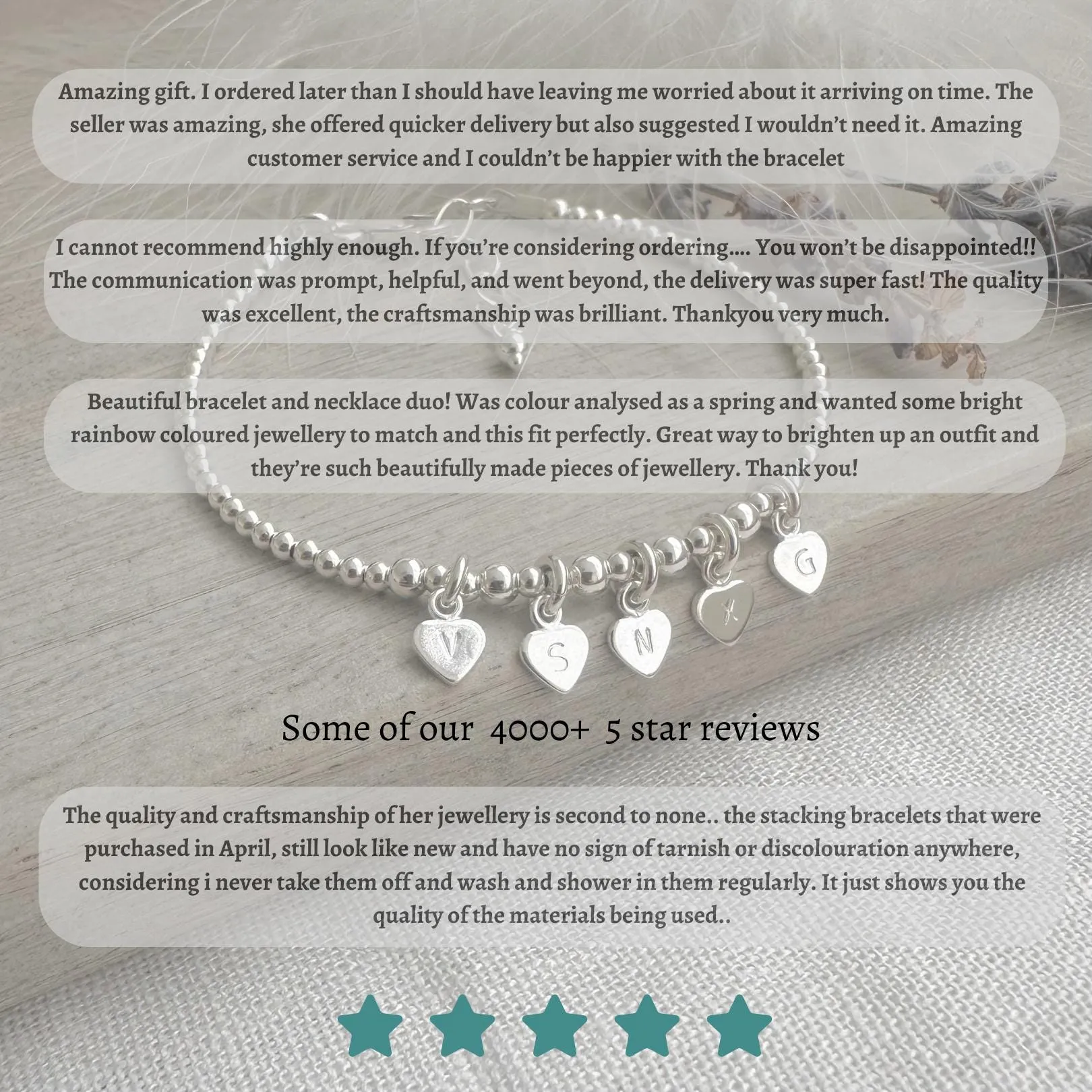 Silver Necklace Personalised with Initial and Birthstone in Sterling Silver