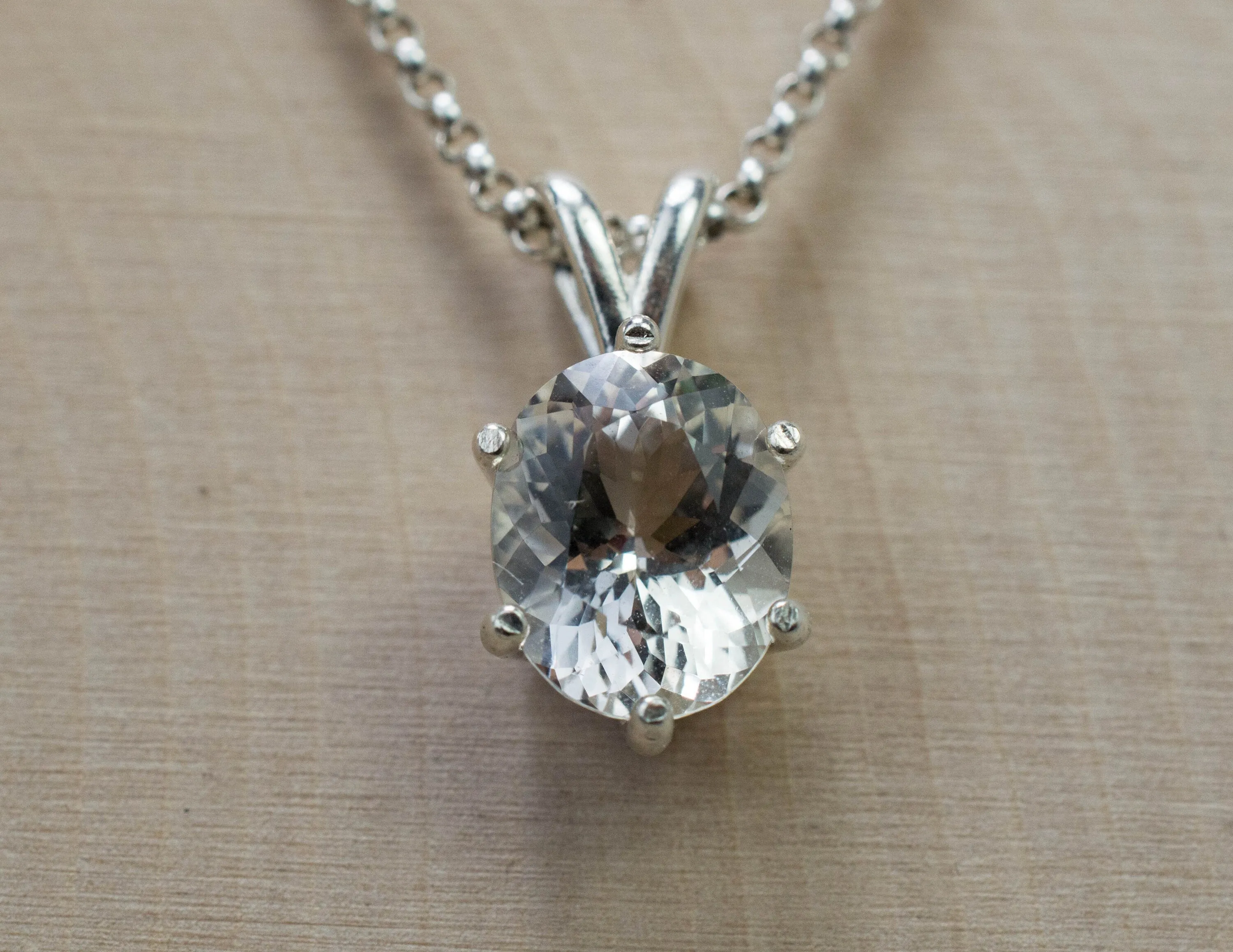 Silver Topaz Pendant; Natural Untreated Brazilian Topaz; 3.555cts