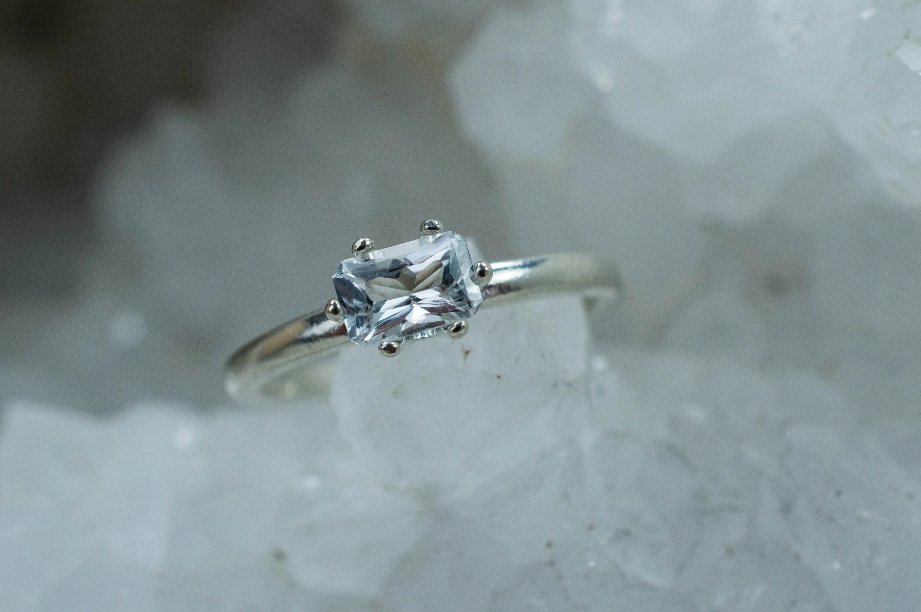 Silver Topaz Ring, Genuine Untreated Brazil Topaz