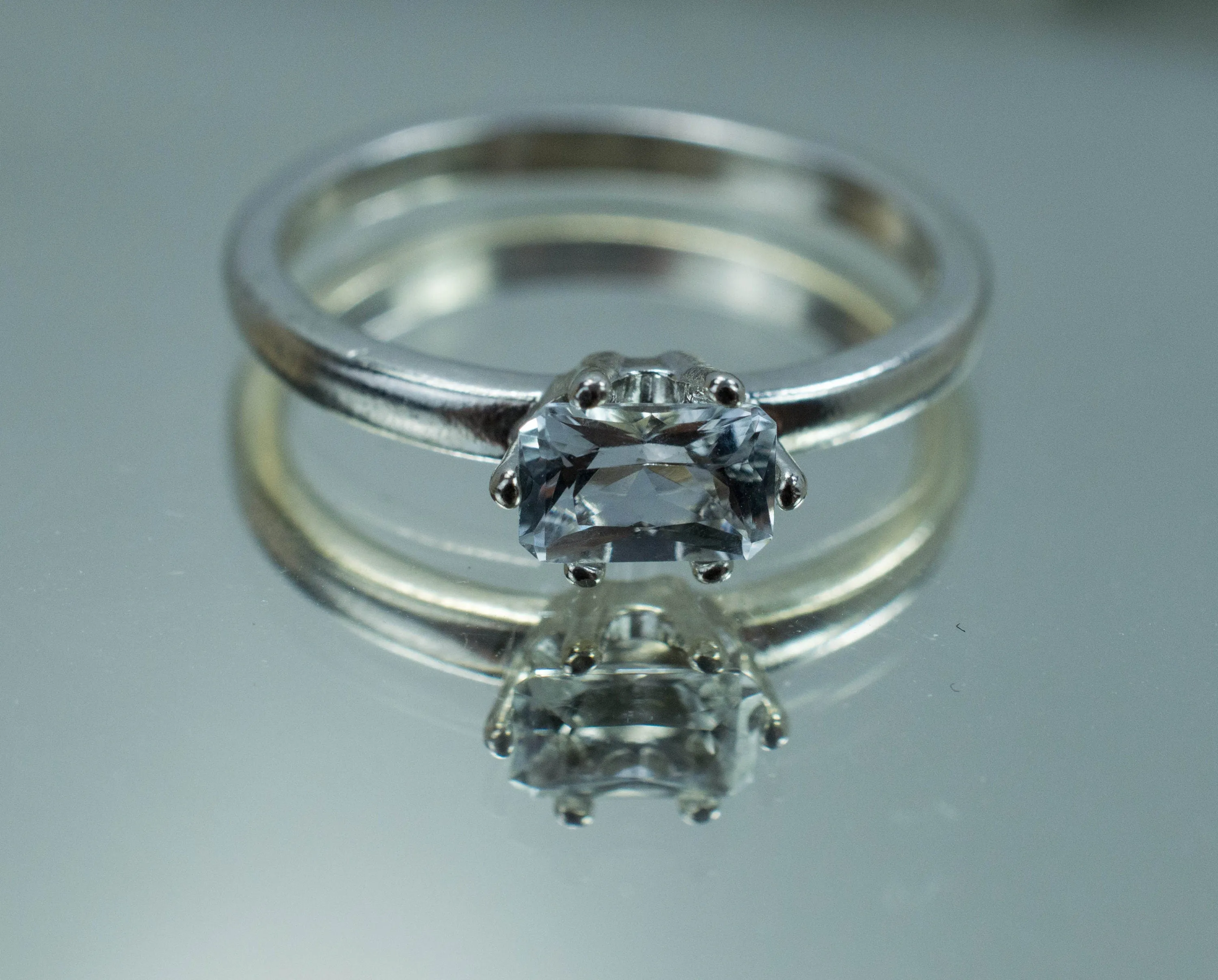 Silver Topaz Ring, Genuine Untreated Brazil Topaz