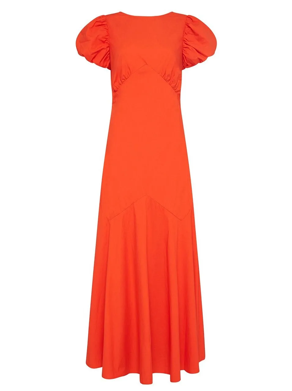 Sir Anja Panelled Midi Dress in Mandarin Red
