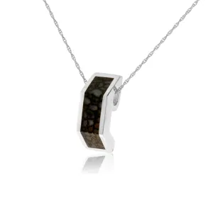 Sterling Silver Geometrical Inlay Flush Style Pendant